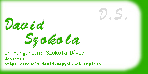 david szokola business card